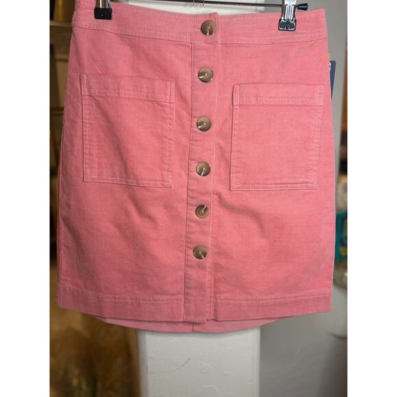 Cremieux corduroy button down mini skirt pink size 0 - Picture 2 of 5